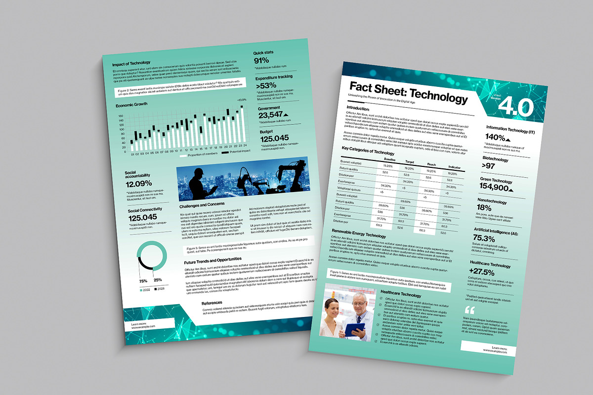 Technology Fact Sheet, a Flyer Template by BrandPacks