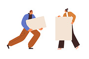 People with blank banners set, a Person Illustration by Good Studio (Thumbnail 2 of 4)