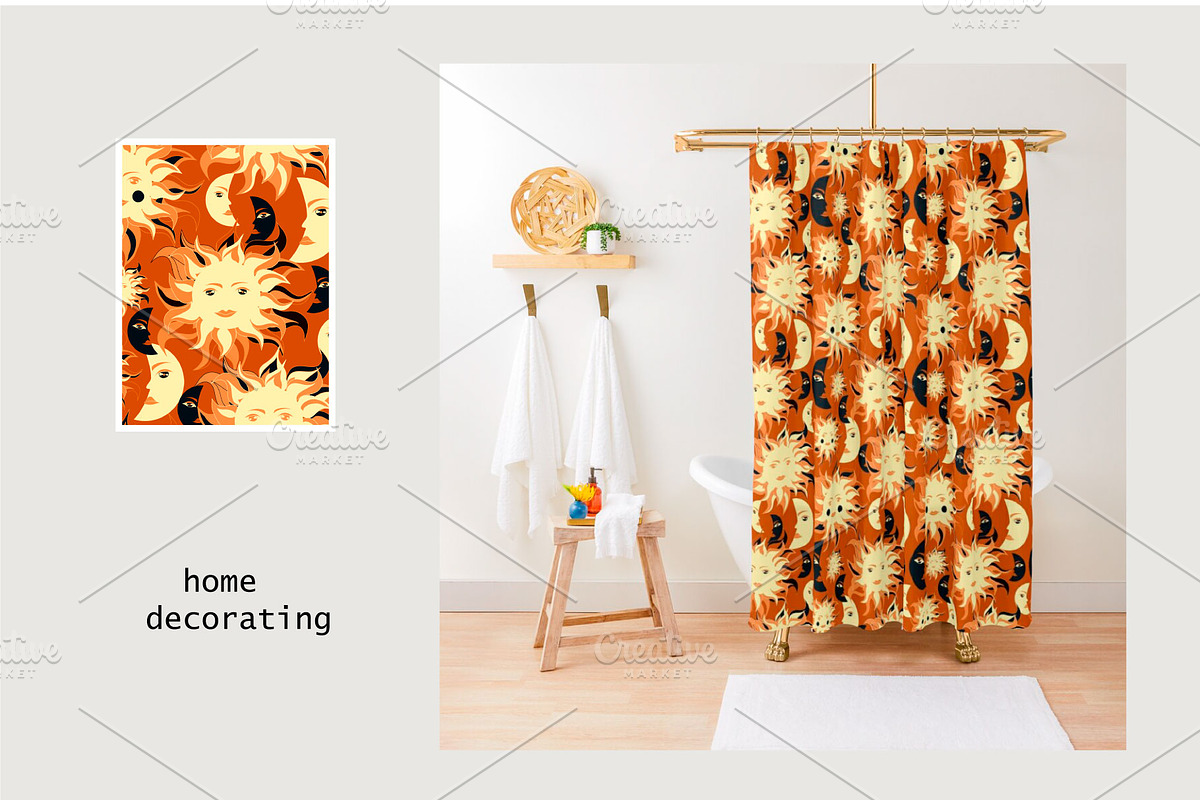 Sun and Moon, a Pattern Graphic by Polanika (Photo 5 of 9)