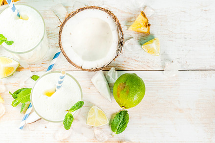 Pineapple and coconut drink stock photo containing coconut and pineapple, a Food & Drink Photo by Rimma