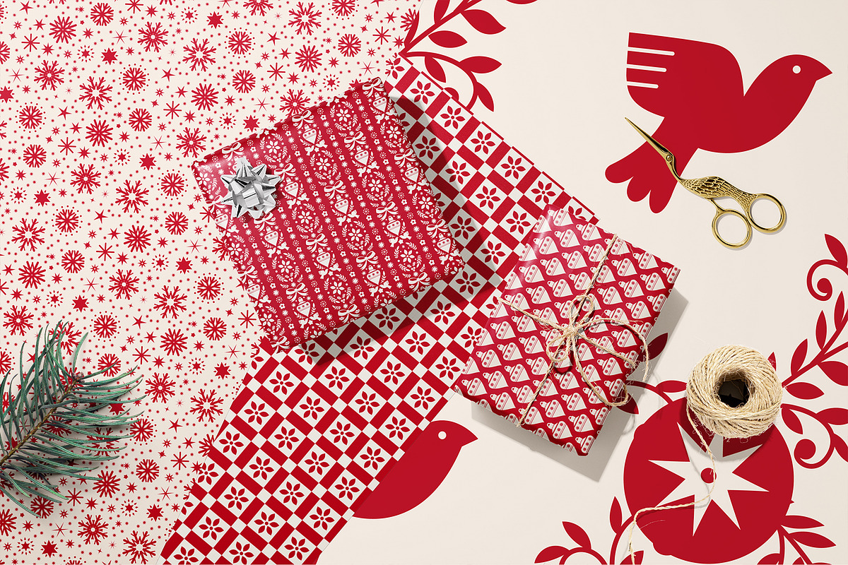 Folk Christmas Seamless Patterns, a Pattern Graphic by Sonulkaster (Photo 5 of 11)