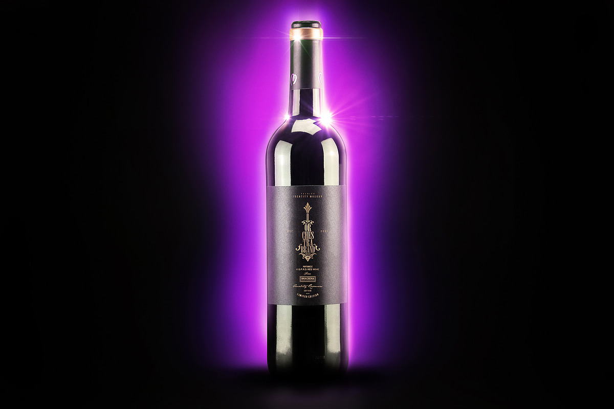 Red Wine Bottle Mockup N1955, a Product Mockup by BMACHINA Labs. (Photo 6 of 8)