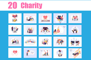 Charity illustration vector bundle, a Person Illustration by foxndeer