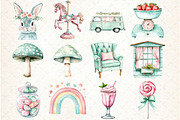 Watercolor Pastel Garden Clipart, a Graphic by Libby Wishes (Thumbnail 2 of 7)