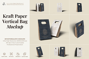 Kraft Paper Vertical Bag Mockup