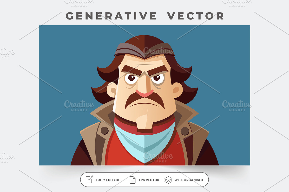 This customizable cartoon showcases, a Graphic by SouravDesign