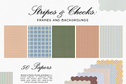 Stripes & Checks: Frames Backgrounds, a Texture Graphic by Purple (Thumbnail 12 of 15)