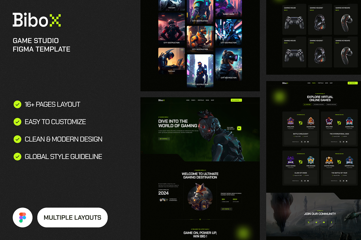 BiboX - Game Studio & Store Template, an UI Kit Template by YoArts (Photo 1 of 5)