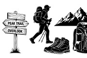 Hiking Adventure Silhouette Bundle, an Illustration by yasushie (Thumbnail 10 of 51)