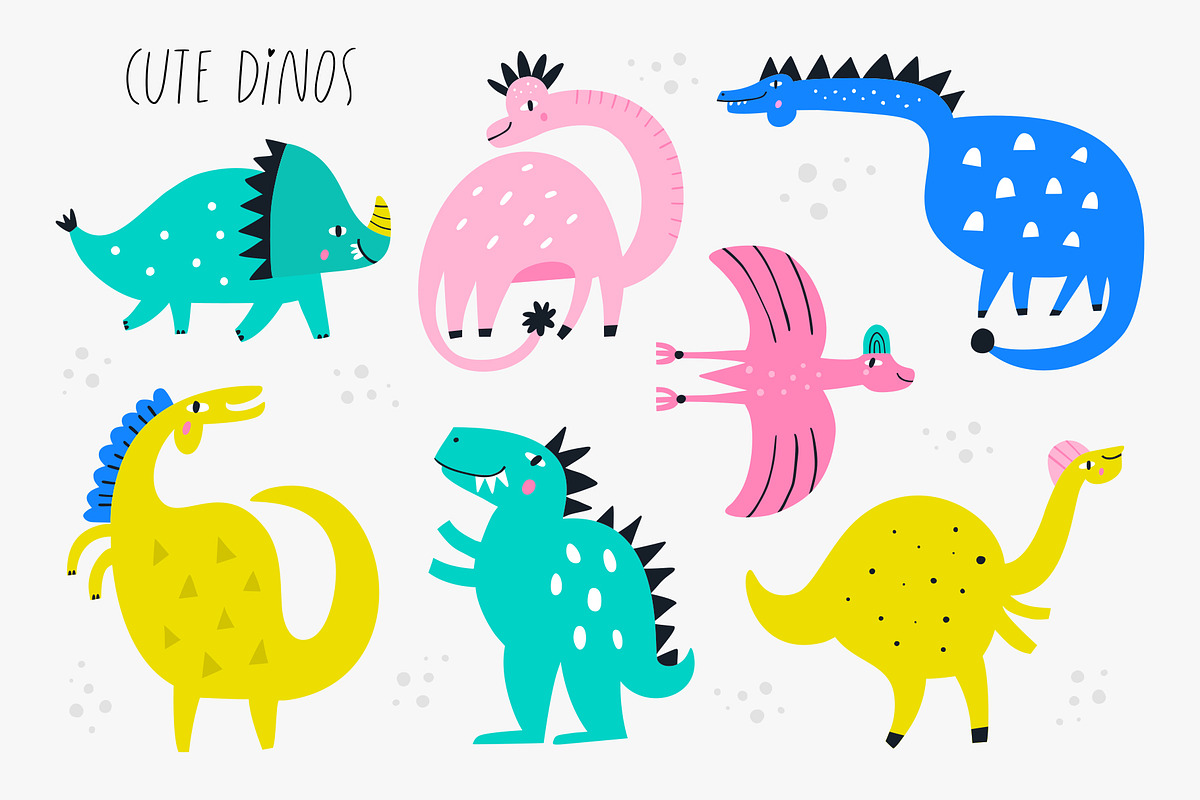 Dinoland - cute dinos collection, an Animal Illustration by Olia (Photo 2 of 12)