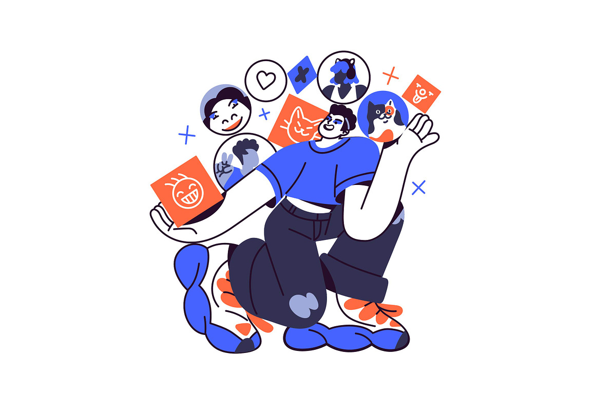 Social networks, media concepts set, a Technology Illustration by PaperTrident (Photo 11 of 17)