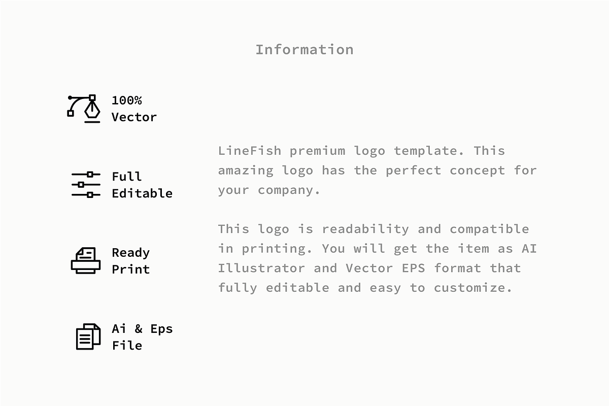 Line Fish - Premium Logo Template, a Branding & Logo Template by Minimalist Logos (Photo 2 of 7)