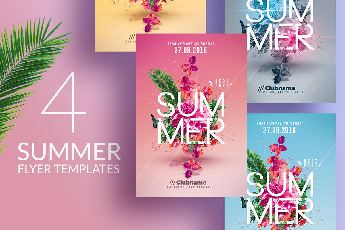 Summer Party | 4 Flyers Templates, a Flyer Template by Rome B Creation (Photo 1 of 5)