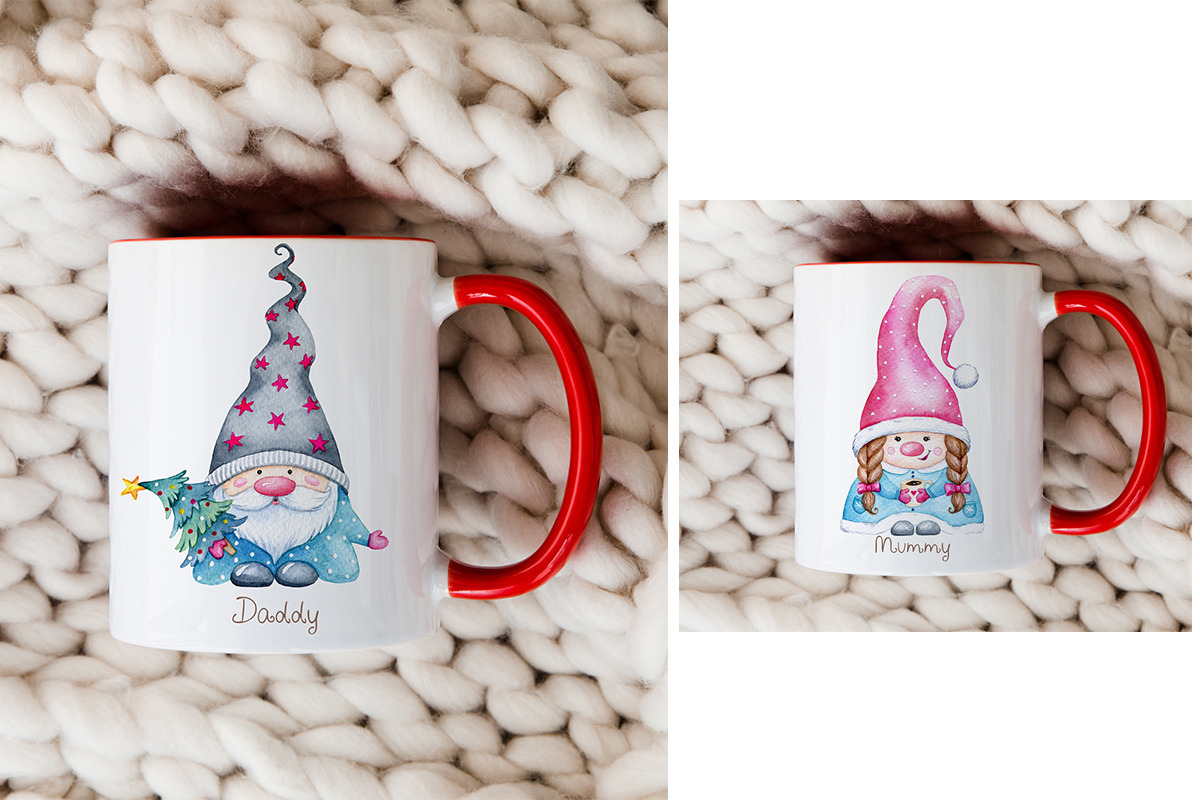 Cute Christmas Gnomes Clipart, an Animal Illustration by SimpleWishesArt (Photo 7 of 9)
