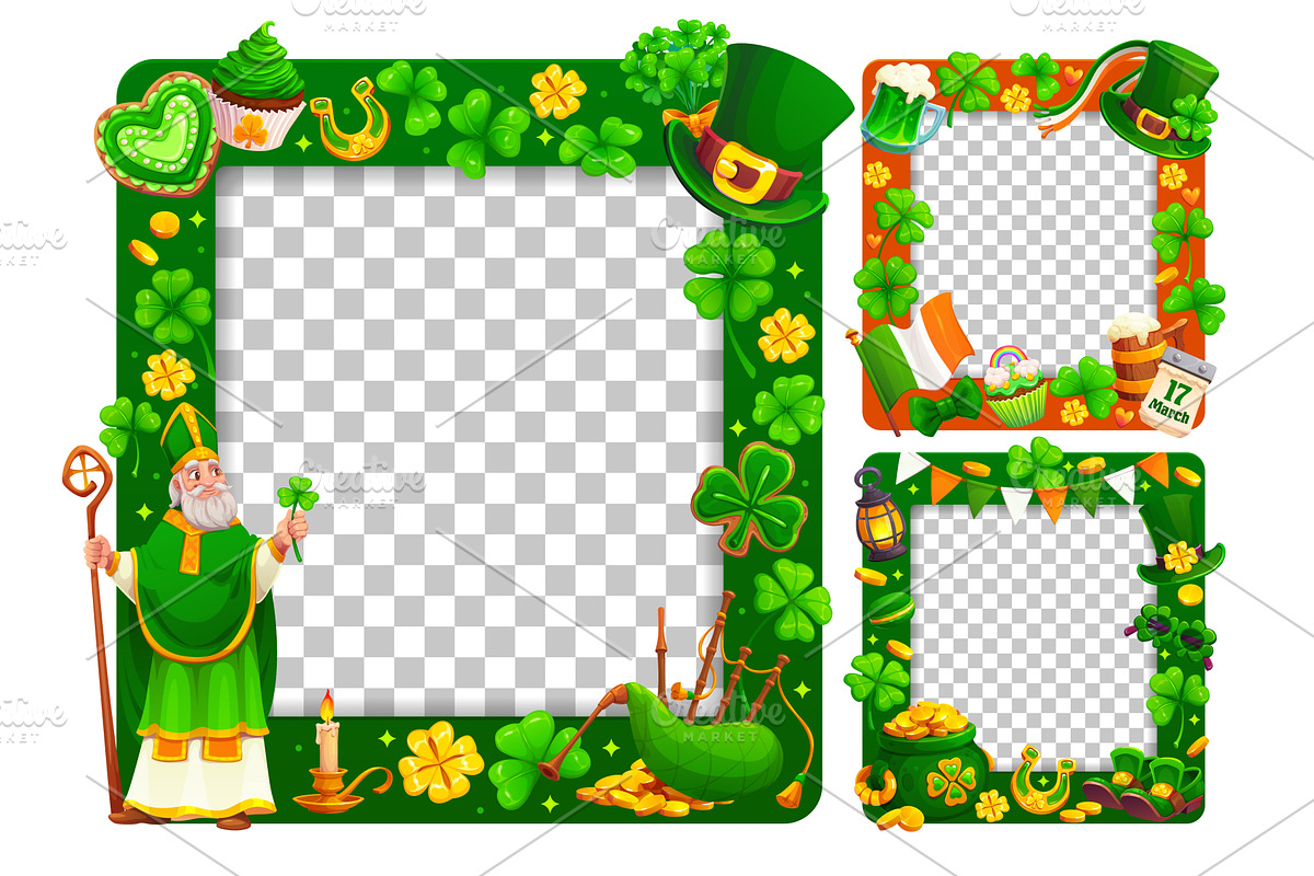 Saint Patrick's Day photo frames, a Seasonal Illustration by Vector Tradition