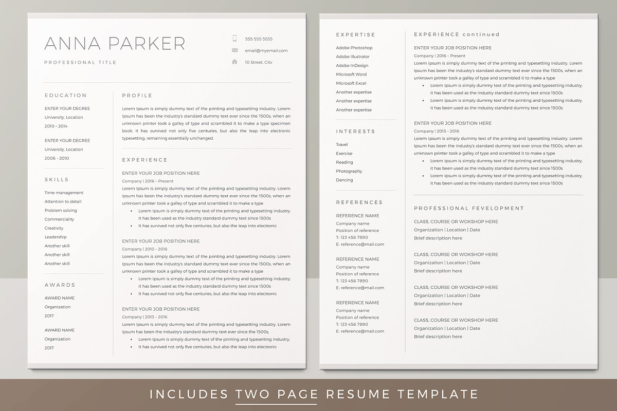 Resume Template / CV, a Resume Template by TheResumeCoach (Photo 2 of 9)