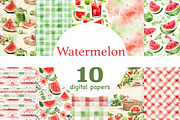 Watermelon Papers | Summer Pattern, a Pattern Graphic by GlamArtZhanna (Thumbnail 1 of 4)