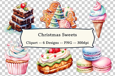 6 Christmas Sweets Clipart