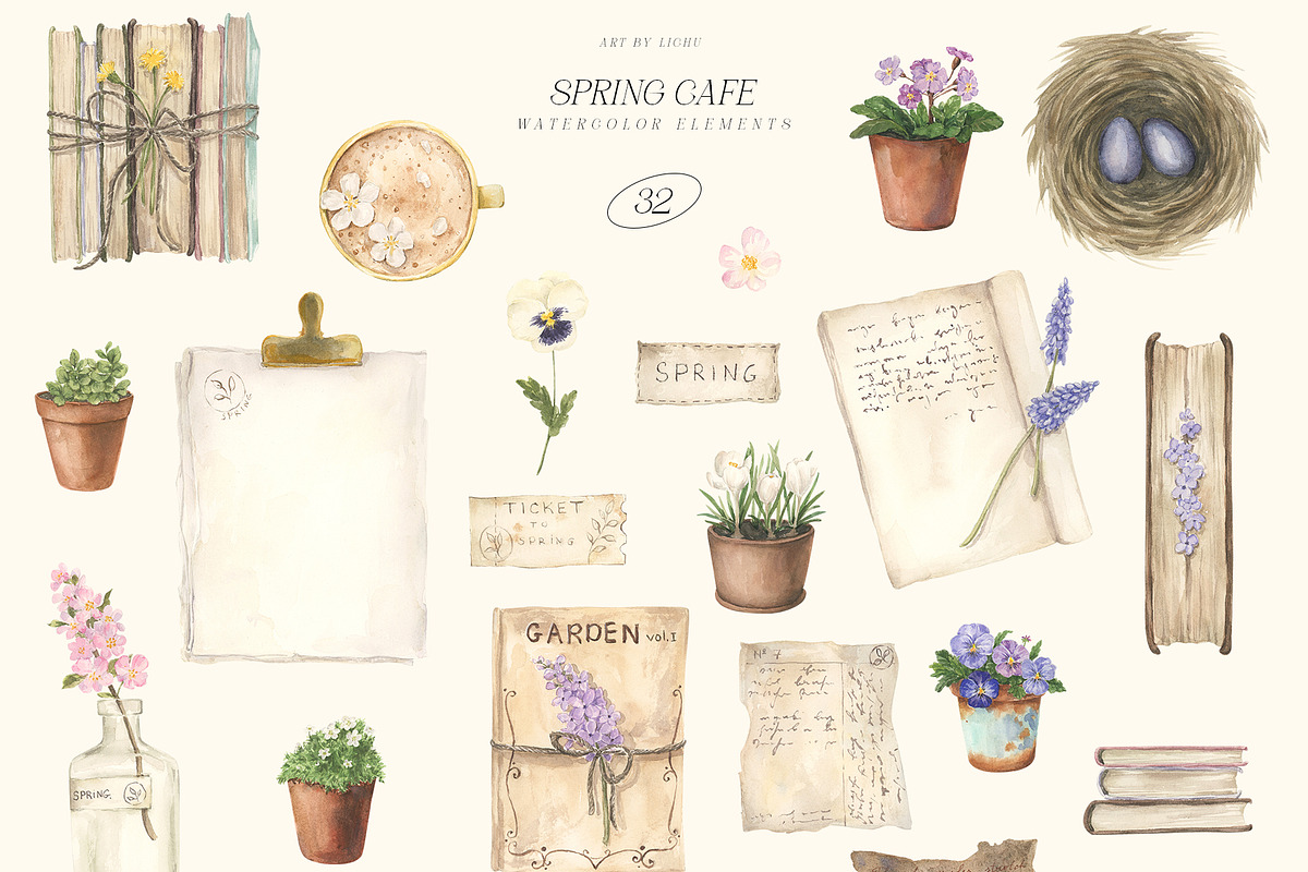 SPRING CAFE, a Seasonal Illustration by LiChu Art (Photo 5 of 6)