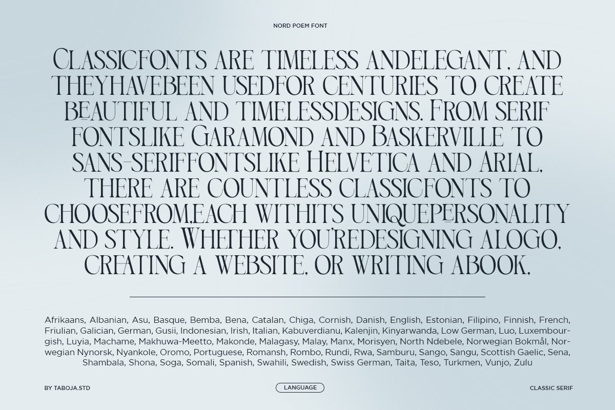 TBJ Nord Poem | Classic Roman Serif, a Serif Font by Taboja Studio (Photo 3 of 12)