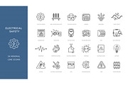 Electrical safety line icons, an Outline Icon by Tettygreen (Thumbnail 1 of 2)