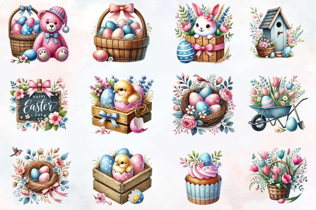 Rustic Easter Day Clipart, an Illustration by RobertsArt (Photo 7 of 7)