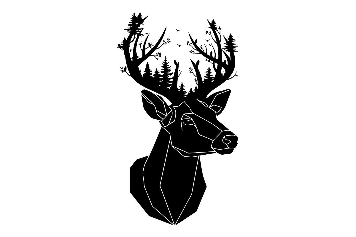 Deer Antler Silhouette Bundle, an Object Illustration by yasushie (Photo 23 of 31)