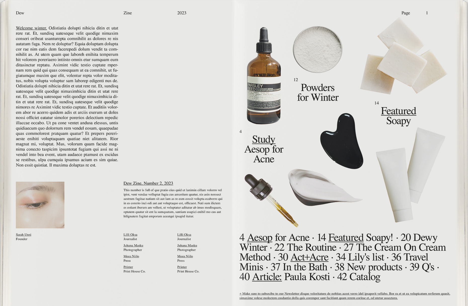 Product Brand Magazine TemplateDew by Studio Viita  Creative Market