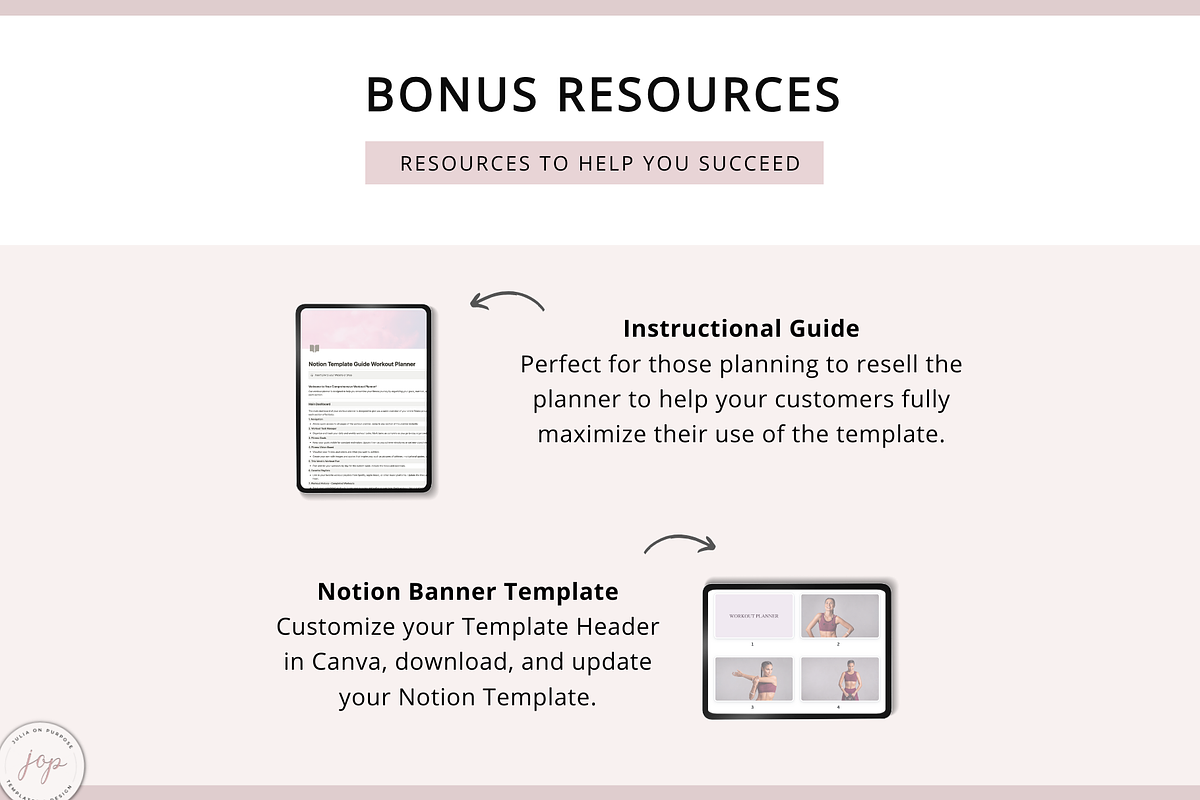Notion PLR Template Workout Planner, a Templates & Theme by Julia On Purpose (Photo 8 of 10)