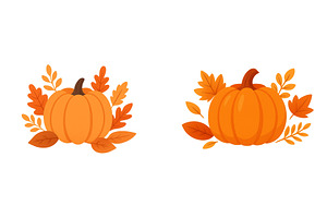 Decorative pumpkins with autumn, an Illustration by ZinetroN