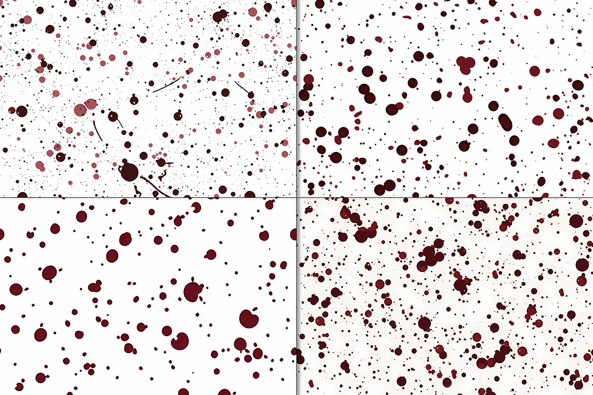 20 Seamless Red Splatter Patterns, a Pattern Graphic by Nordic Design