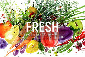 FRESH – watercolor illustration.