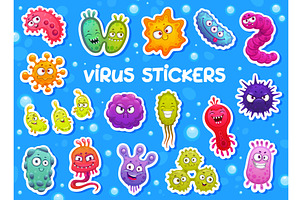 Cartoon virus characters, a Healthcare Illustration by Vector Tradition
