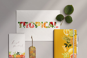 Watercolor Clipart - Tropical Fresh