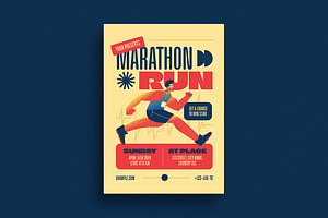 Modern Marathon Run Tournament Flyer, a Flyer Template by VectorVactory
