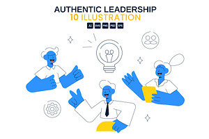 10 Authentic Leadership Illustration, a Person Illustration by denayunebgt