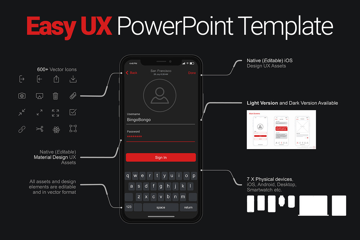 Easy UX PowerPoint Template, a Presentation Template by Knockout Prezo (Photo 1 of 8)