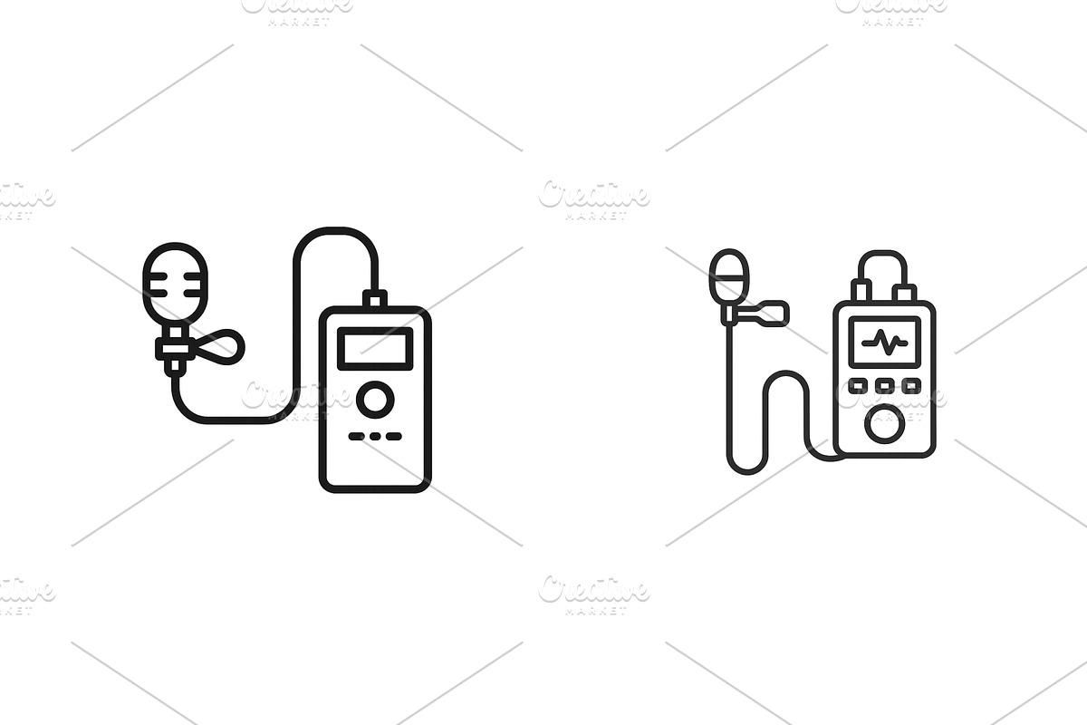 Microphone and audio recorder setup, an Object Illustration by ZinetroN