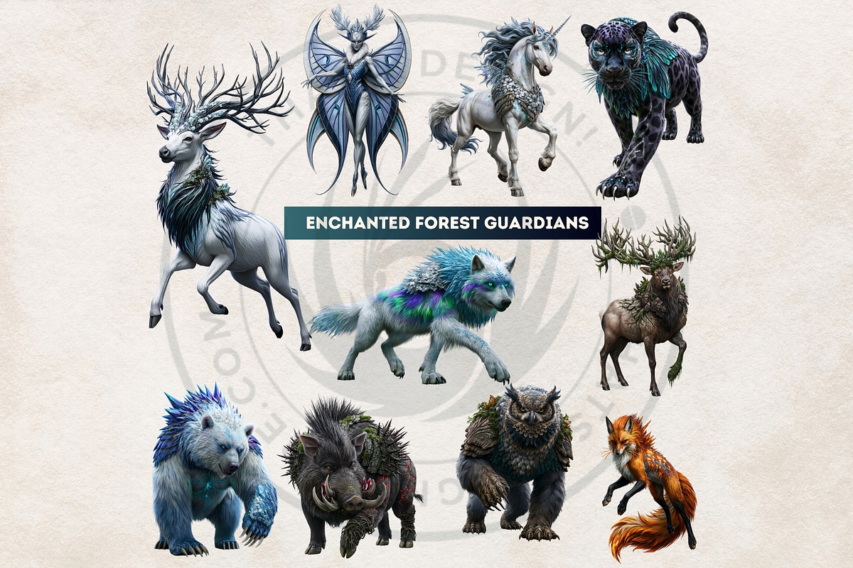 Crystal Beasts Fantasy Cliparts, a Decorative Illustration by ThatsDesignArt (Photo 8 of 14)