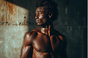 Athletic young man posing in, a Person Photo by Ylivdesign