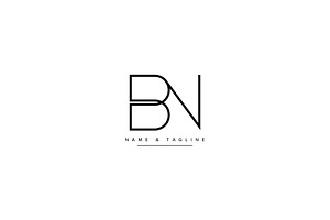 Initial Letters BN Logo Design