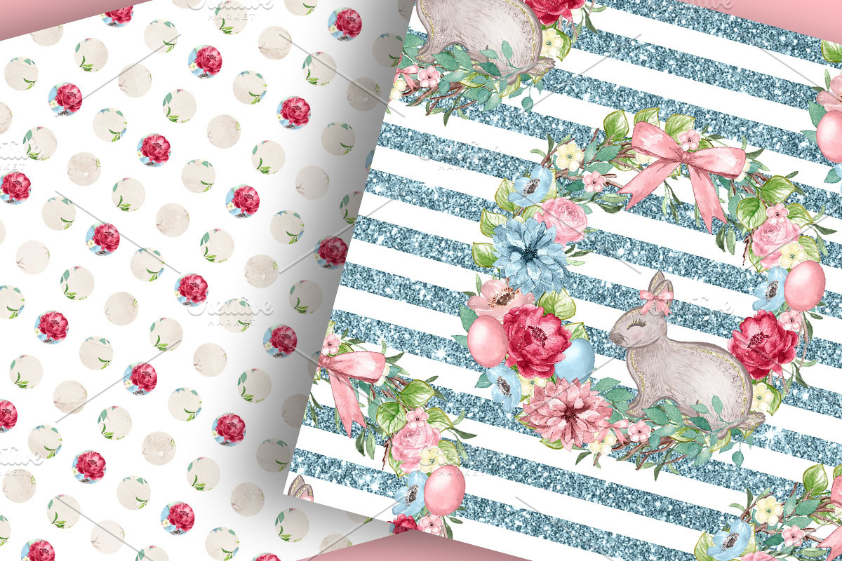 Easter Bunny digital paper pack, a Pattern Graphic by designloverstudio