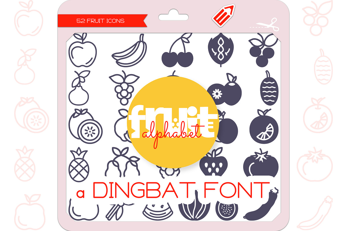 Fruit Alphabet - Dingbat Font, a Symbol Font by WADLEN (Photo 1 of 7)