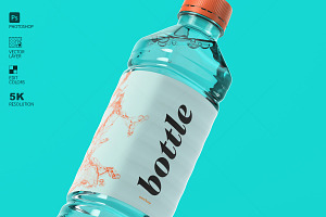 Water Plastic Bottle Mockup