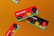 Black Flat Halloween Party Ticket, a Card Template by graphicook (Thumbnail 3 of 3)