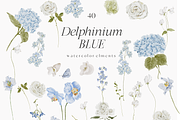 Delphinium blue Delicate Flowers, a Decorative Illustration by Grace Noboa Illustrations (Thumbnail 9 of 9)