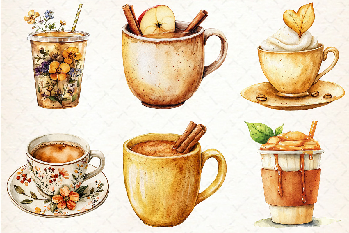 Fall Coffee Sublimation Bundle PNG, an Illustration by Libby Wishes (Photo 2 of 6)