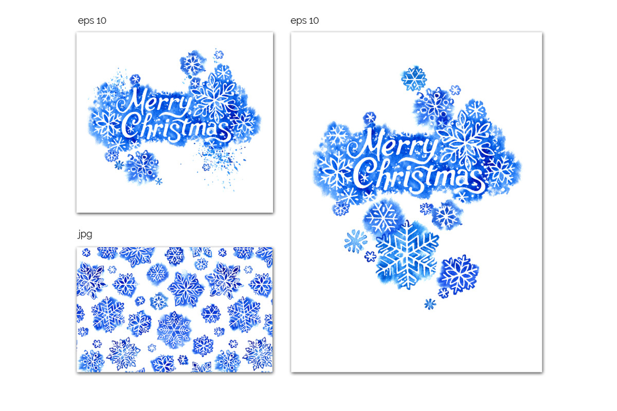 watercolor snowflake, an Illustration by ognivo (Photo 3 of 3)