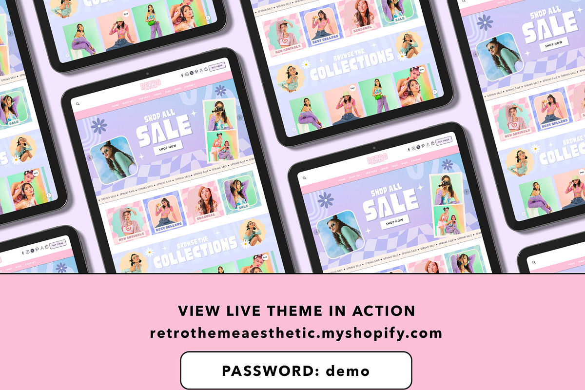Retro Y2K Shopify Theme Bundle, a Shopify Template by Template Twist Shop (Photo 3 of 9)