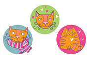 Happy Cats lovely vector set, an Animal Illustration by natsa (Thumbnail 2 of 4)